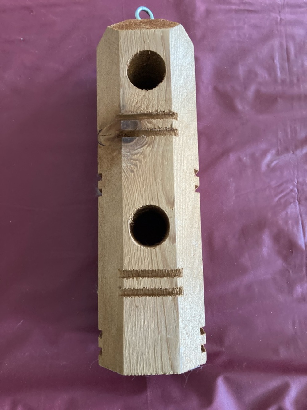 Wooden Hanging Bird Feeder